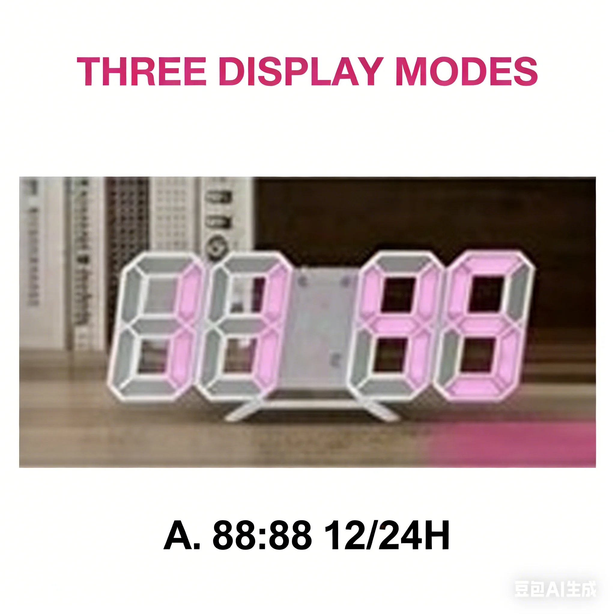 

3D LED-часы-будильник с большим дисплеем, настенные и настольные, режим 12/24 часа, автоматическое затемнение, функция повтора сигнала, зарядка через USB - Идеально