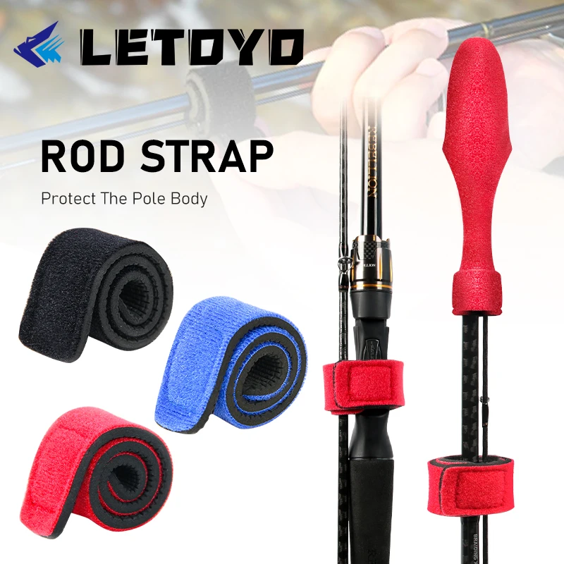 LETOYO 2 4 6 pcs thicken Firm Fishing Rods Holder Belt strap with caps casting Spinning rod Tie Holder fishing accessories tools