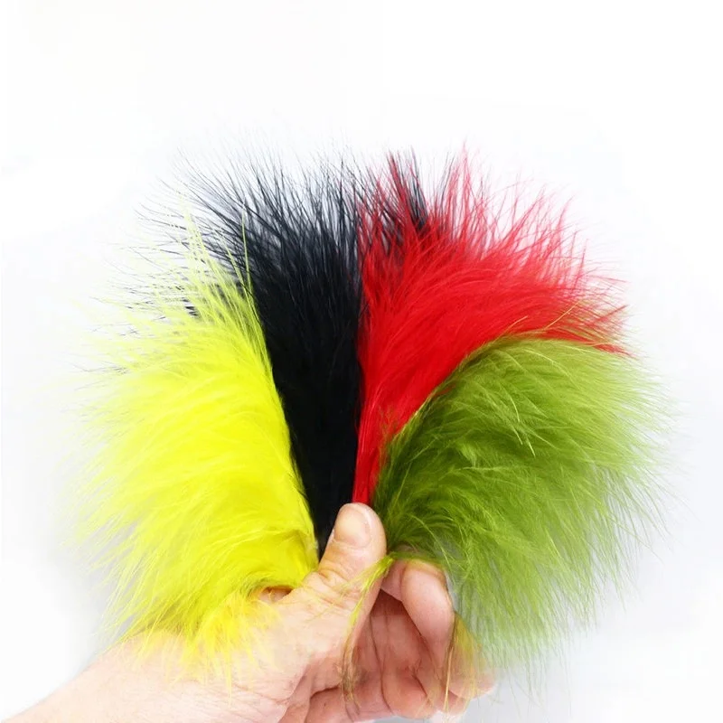 Plumes de liaison de mouche en marabout de dinde, 20 plumes sélectionnées, pour bogue wool, banderole de sangsue, matériaux d'attache de mouche