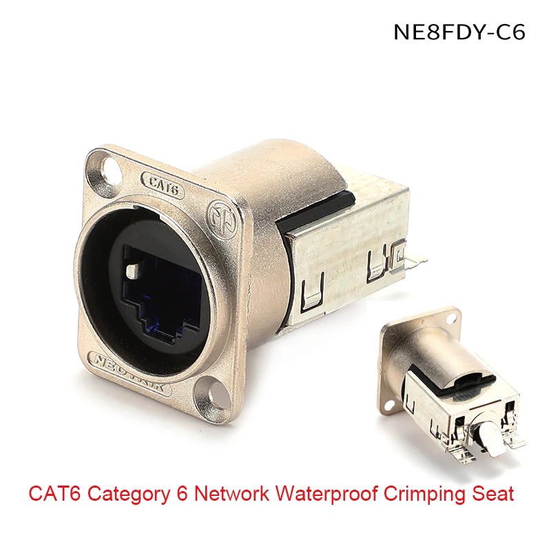 CAT6A لوحة قاعدة شبكة أنثى الهيكل موصل NEUTRIK etherCON نوع D NE8FDX-Y6-W مقاوم للماء IP65 PoE ++ acc. IEEE 802.3bt #5