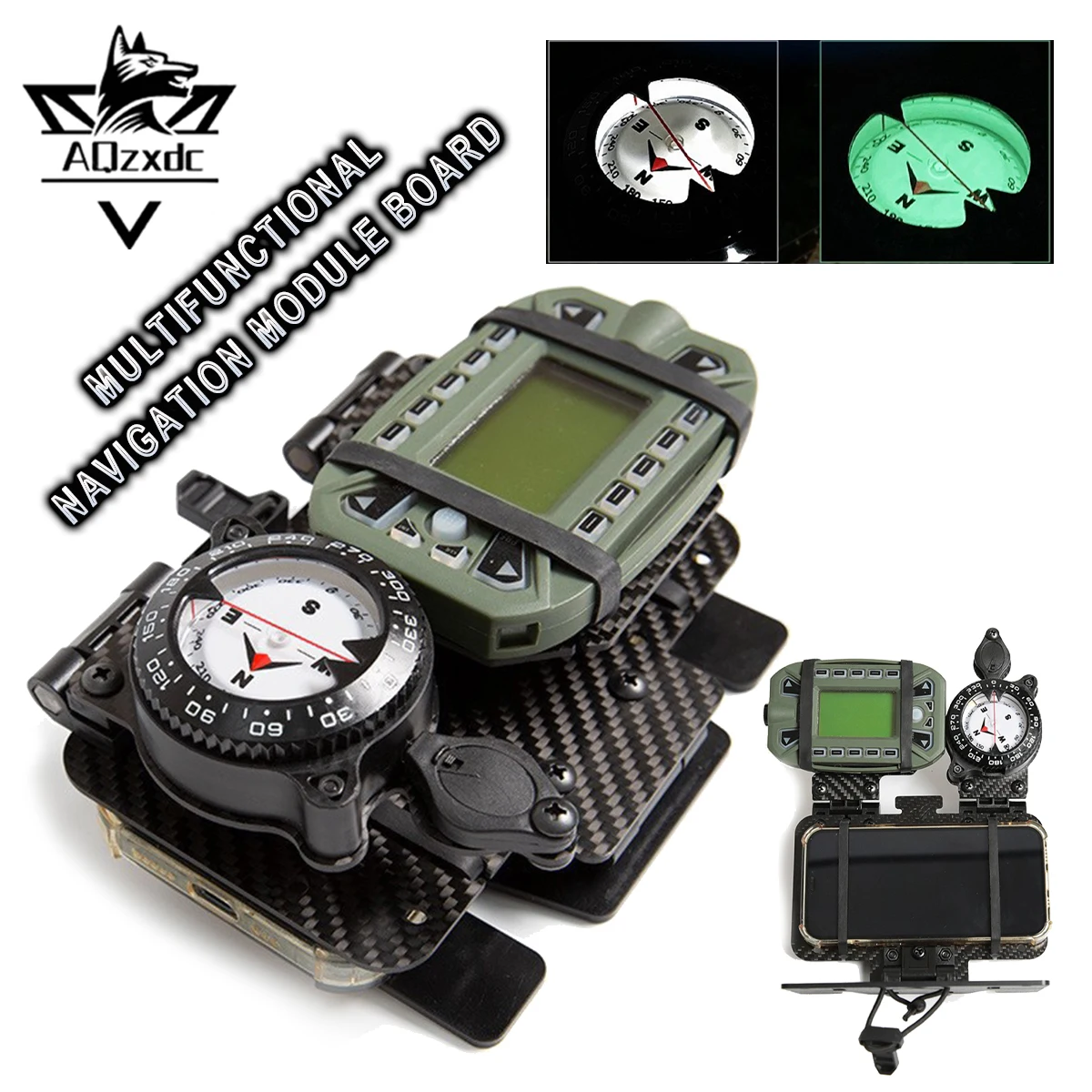Tactical Multifunctional Navigation Module Board Vest Chest GPS Navigation Phone Stand With Compass Outdoor CS Sports Equipment