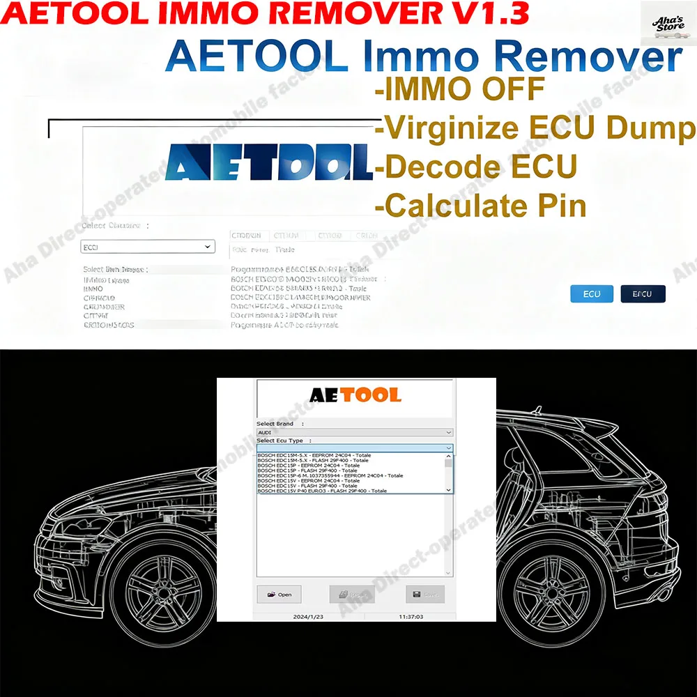 أحدث الماسح الضوئي obd2 AETOOL IMMO REMOVER V1.3 ECU فك تشفير Immo Eeprom Off ECU Dump Decode ECU حساب PIN Virgin/IMMO Remover #1