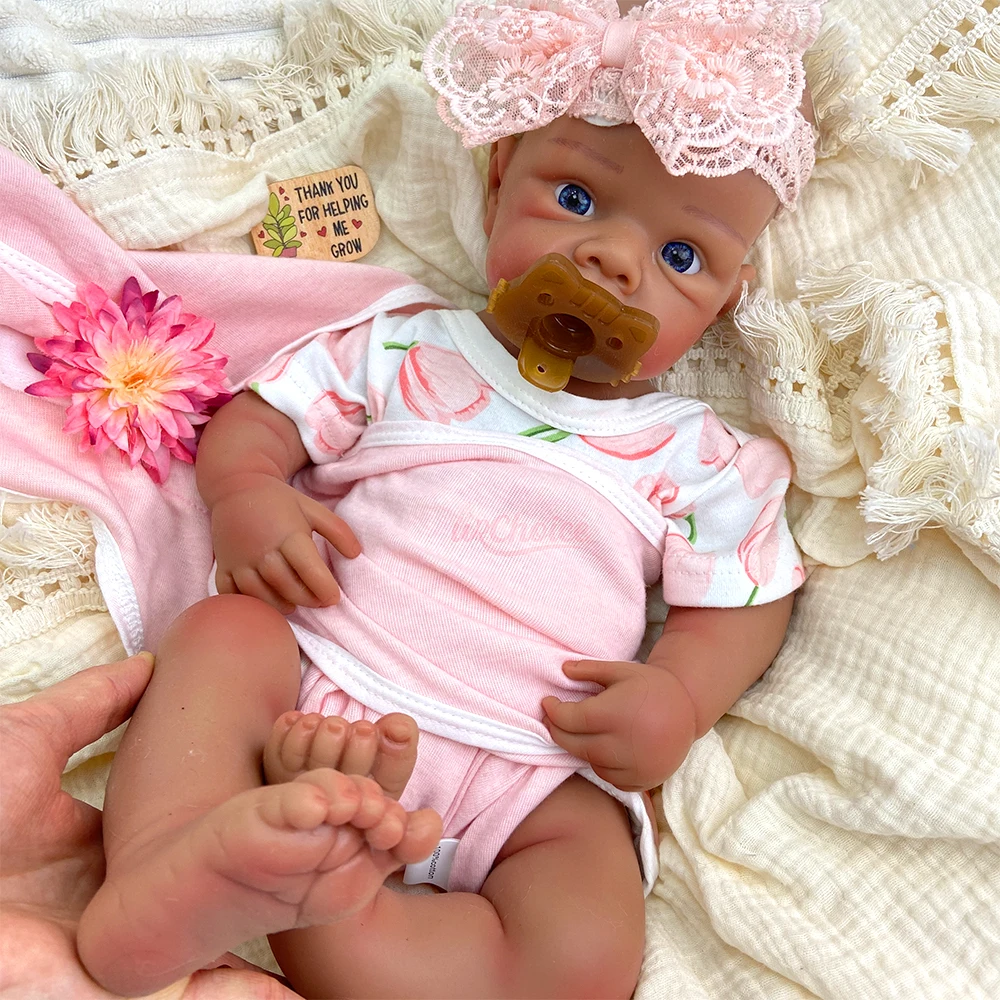 Full Silicone Reborn Doll 20“Lifelike Skin Details Handmade Real Touch 1:1 Weight Washable Stretchable Emotional Companion Gift view 5