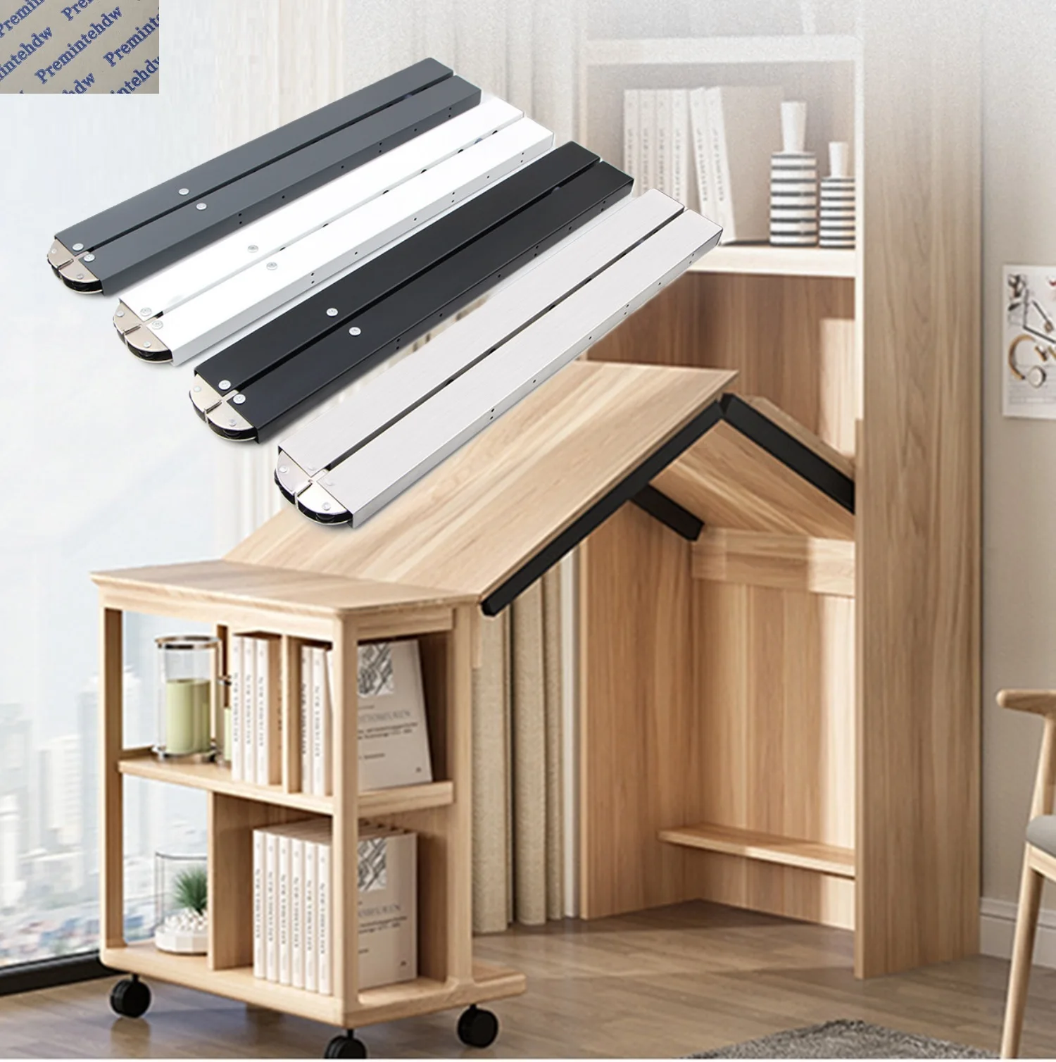 

1 комплект гидравлических скрытых складных шарниров для стола с роликами