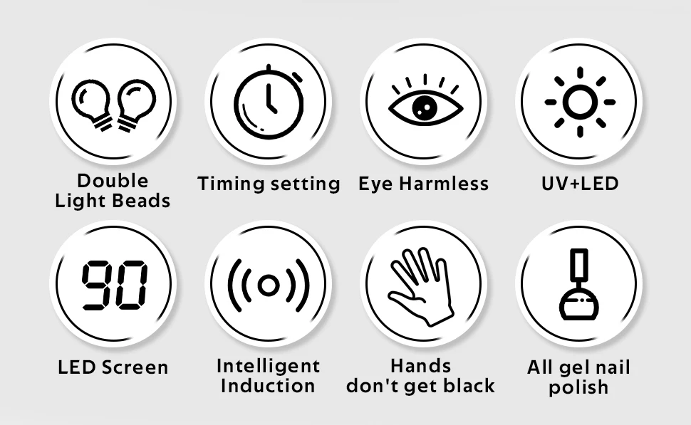 مصباح أظافر احترافي مع شاشة LCD عالية الدقة كبيرة الحجم، 24 خرزة إضاءة مزدوجة LED للعلاج السريع، مستشعر ذكي بالأشعة تحت الحمراء لجميع الأظافر