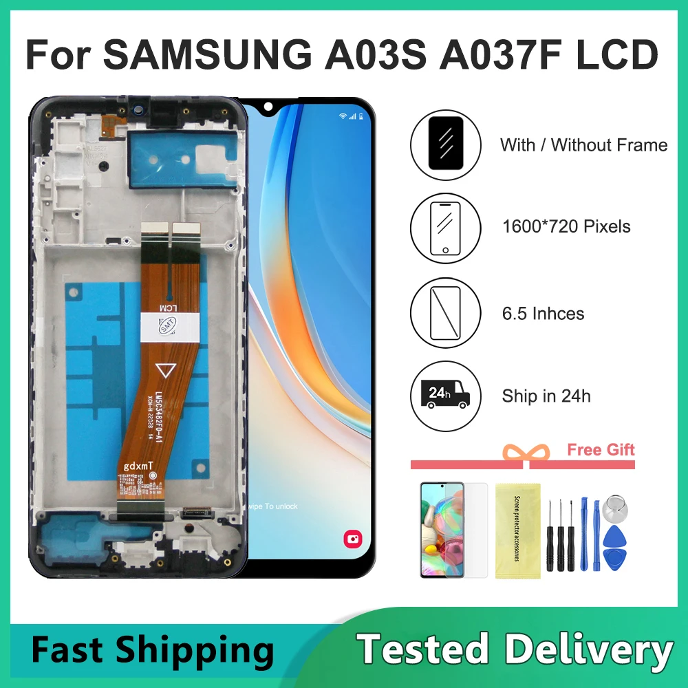 6.5\'\' For Samsung A03s A037F A037M A037FD LCD display Touch Screen With frame For Samsung A03s Screen Display