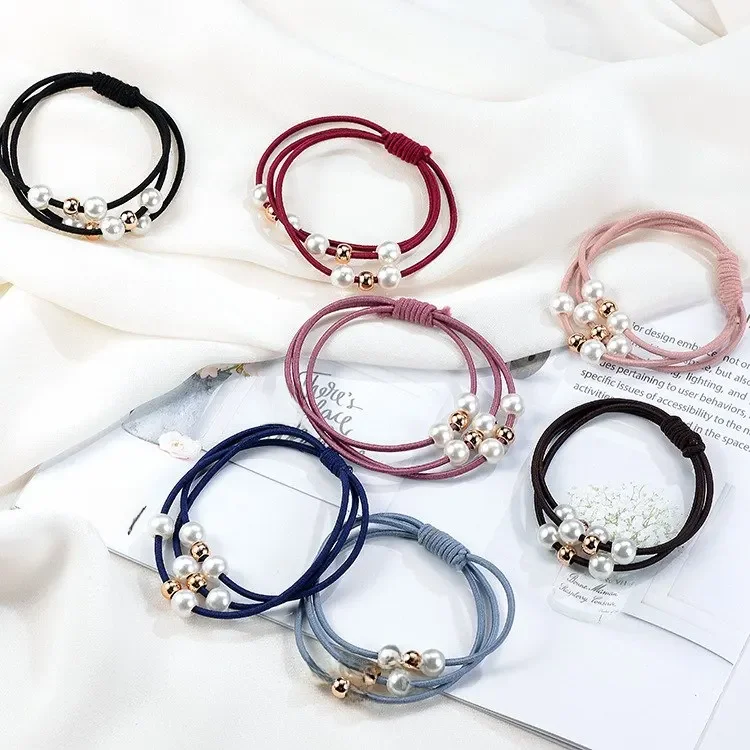4 sztuk/partia kobiety akcesoria do włosów z pałąkiem na głowę podwójna warstwa gumką dziewczyny guma do włosów kobiet kobieta rhinestone Ball Star elastyczna opaska do włosów Ba — zdjęcie 2