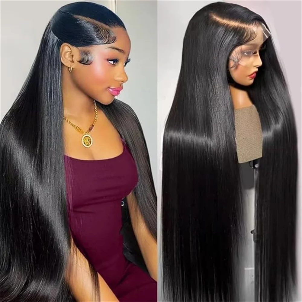 30Inches Transparent Lace Front Human Hair Wig 13x4 13x6 Straight Frontal Wig Pre Plucked 5x5 6x4 Glueless Wig 360 Full Lace Wig