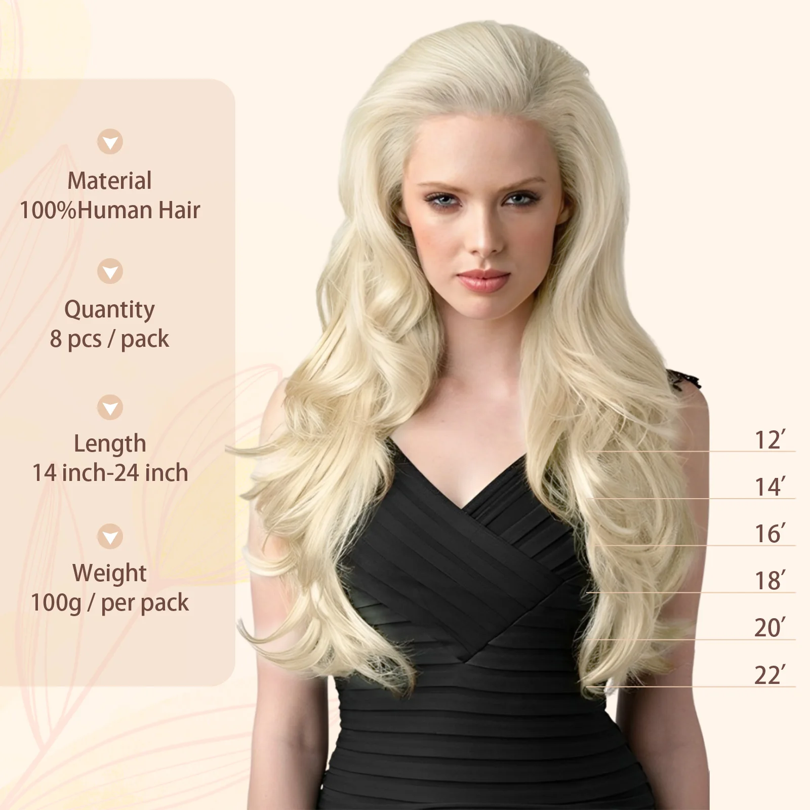 Sixstarhair 8 шт. 100% человеческие волосы Remy, заколки для наращивания волос, 70 г, 14 дюймов, клипсы, наращивание человеческих волос для женщин