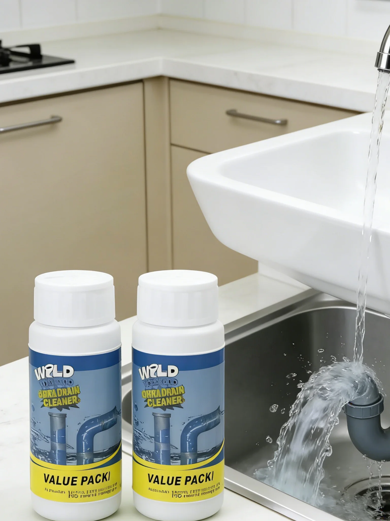 

Мощное средство для прочистки труб на кухне и в ванной, порошок для удаления засоров, очиститель канализации