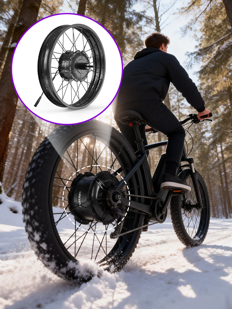 BAFANG G062 1000W Hinterrad-Nabenmotor 8Fun H550 48V Ebike Fat Tire Umbausatz 20"x4.0 26"x4.0 E-Bike Driver für Snow Beach Fat Bike mit Hailong 48V 30AH 52V 20AH 25Ah Lithium-Ionen-Akku
