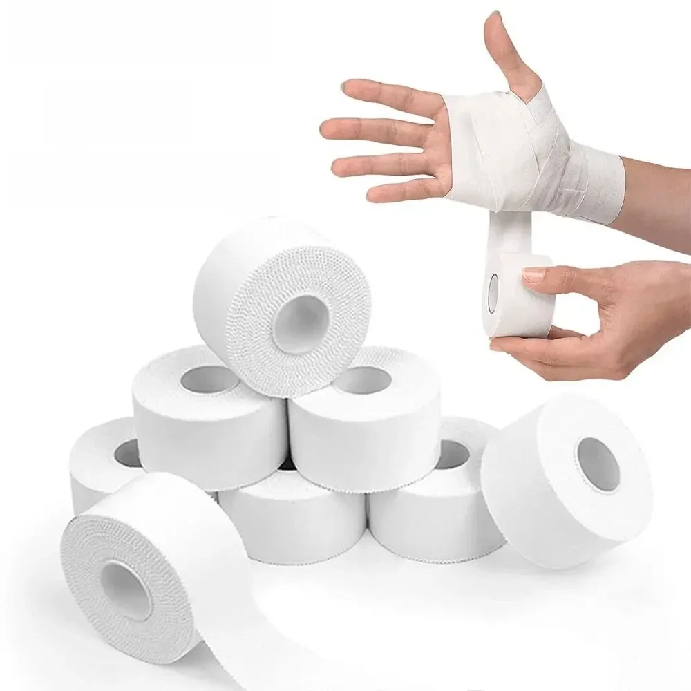 2.5/3.8/5cm 9.1 mètres Sport athlétique imperméable coton blanc boxe ruban adhésif tension blessure soutien Sport liaison pansement