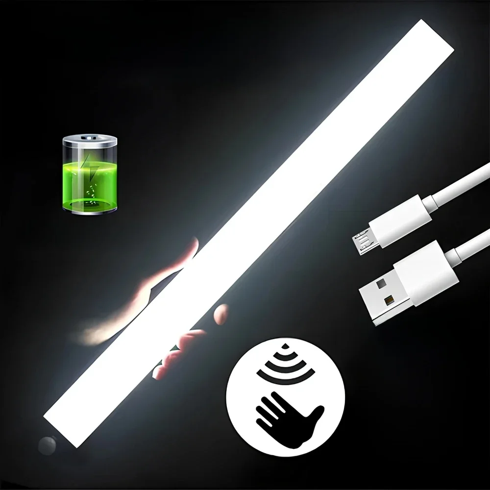Night Lights Wireless LED Motion Sensor Lamp USB Rechargeable Magnetic For Wardrobe Room Closet Kitchen Aisle Tube Detector Bulb