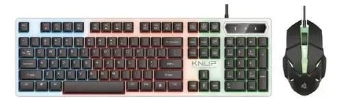 Kit Teclado E Mouse Combo Gamer Led Rgb Usb Knup Kp-te124