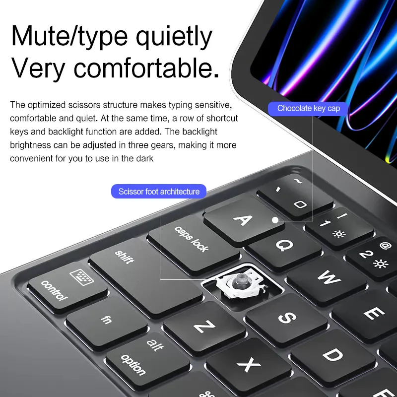 Magic Keyboard iPad Keyboard for iPad Pro 11 13 M4 iPad Air 11 13 M2 Air 5 for iPad 10th Gen Arabic Spanish French Russian P11