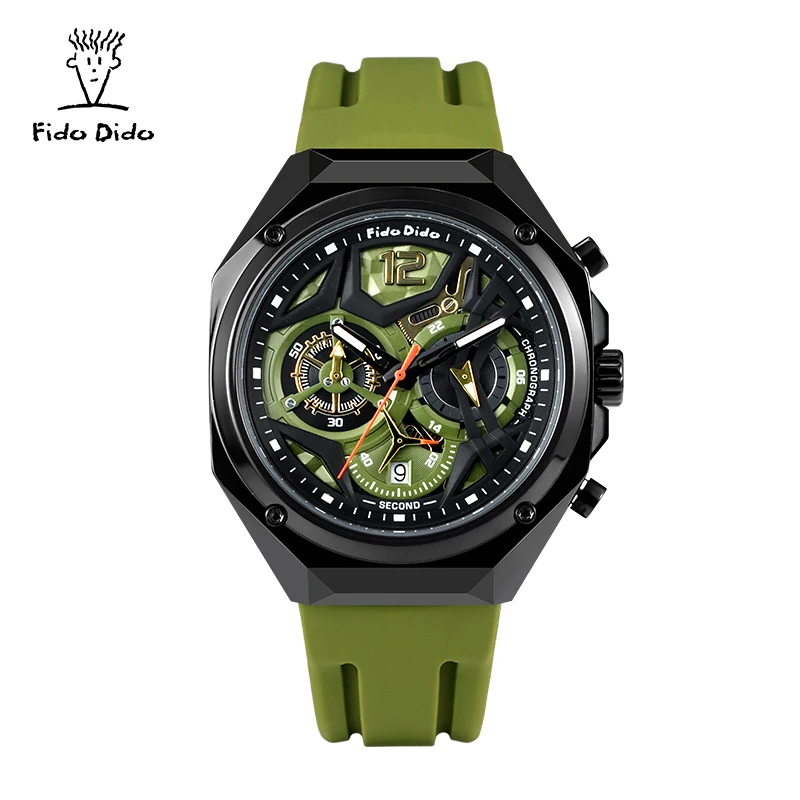Fido Dido Couple Watches 50M Waterproof Silicone Strap Japan Quartz Movement Unisex Matching Student Gift FD2334-923