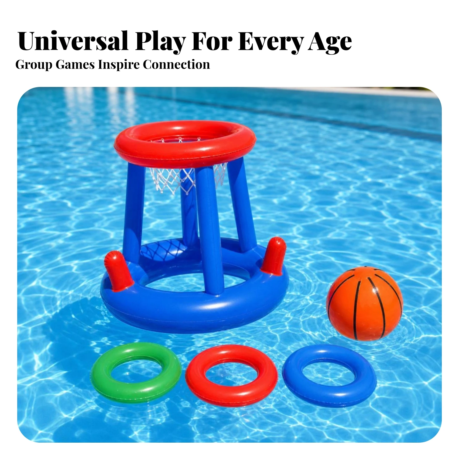 Schwimmender Basketballkorb für den Pool – Eltern-Kind-Spielzeug, Kinder-Poolkorb, Schwimmspielzeug, einfache Montage, kostenlose Einrichtung