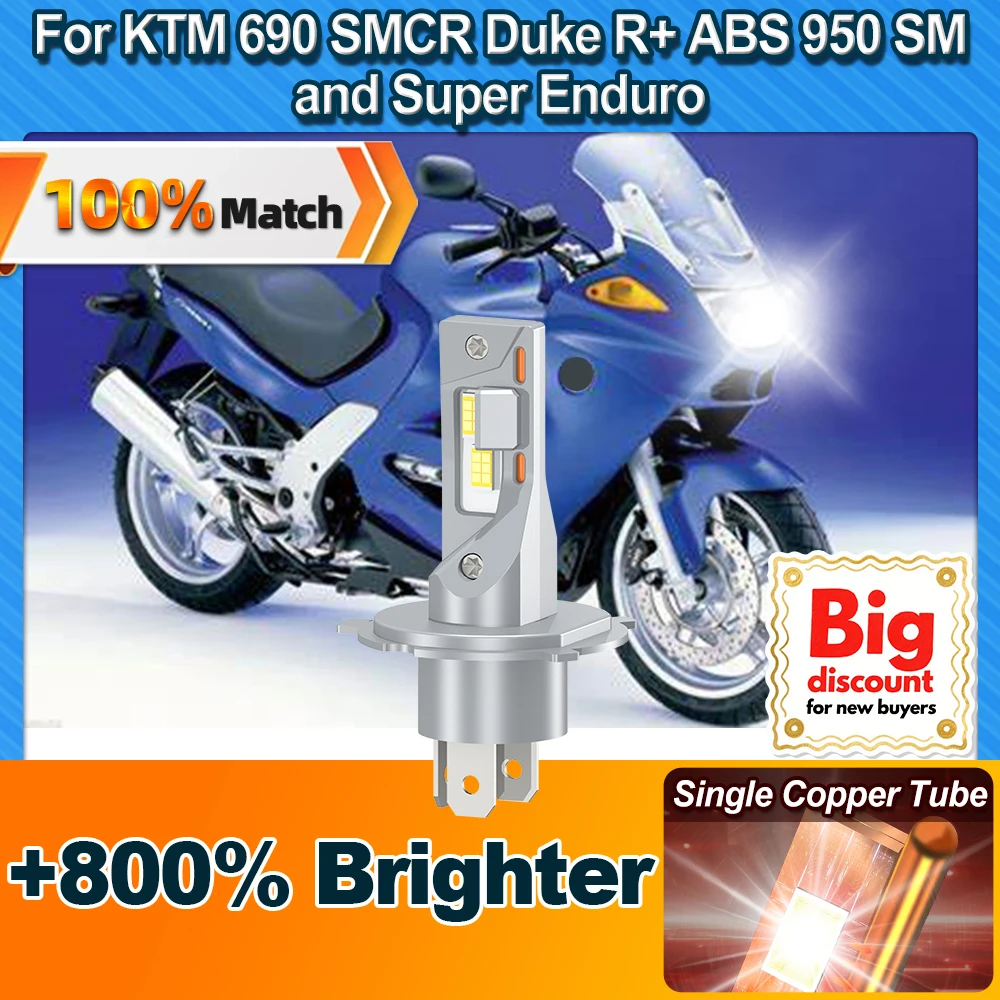 CROSSFOX For KTM 690 SMCR Duke R+ ABS 950 SM and Super Enduro 1X 2X Motorcycle LED Headlight Ampoules Auxiliary Moto Light Bulbs