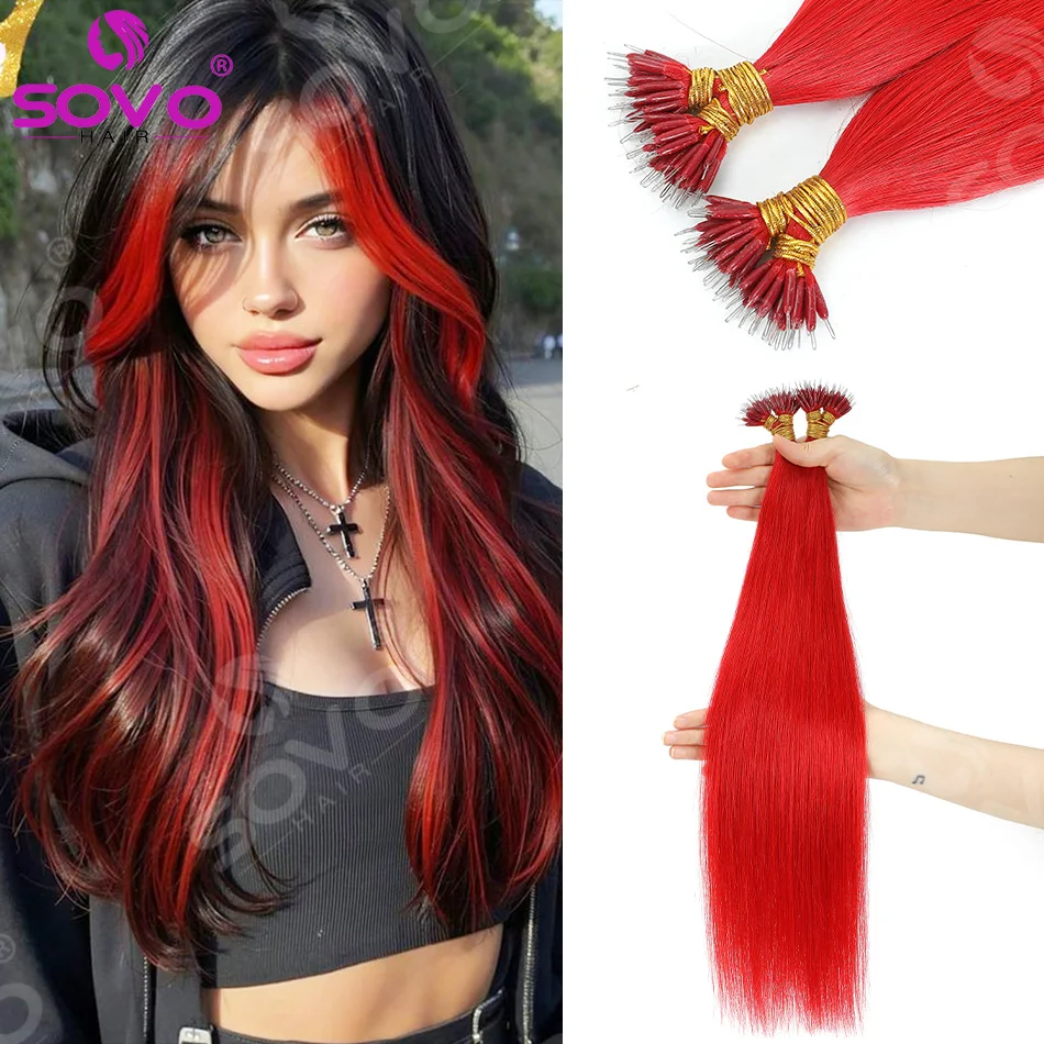 100-remy-human-hair-nano-ring-extensions-straight-micro-bead-red-rings-diy-no-glue-add-volume-highlights-14-26-inch