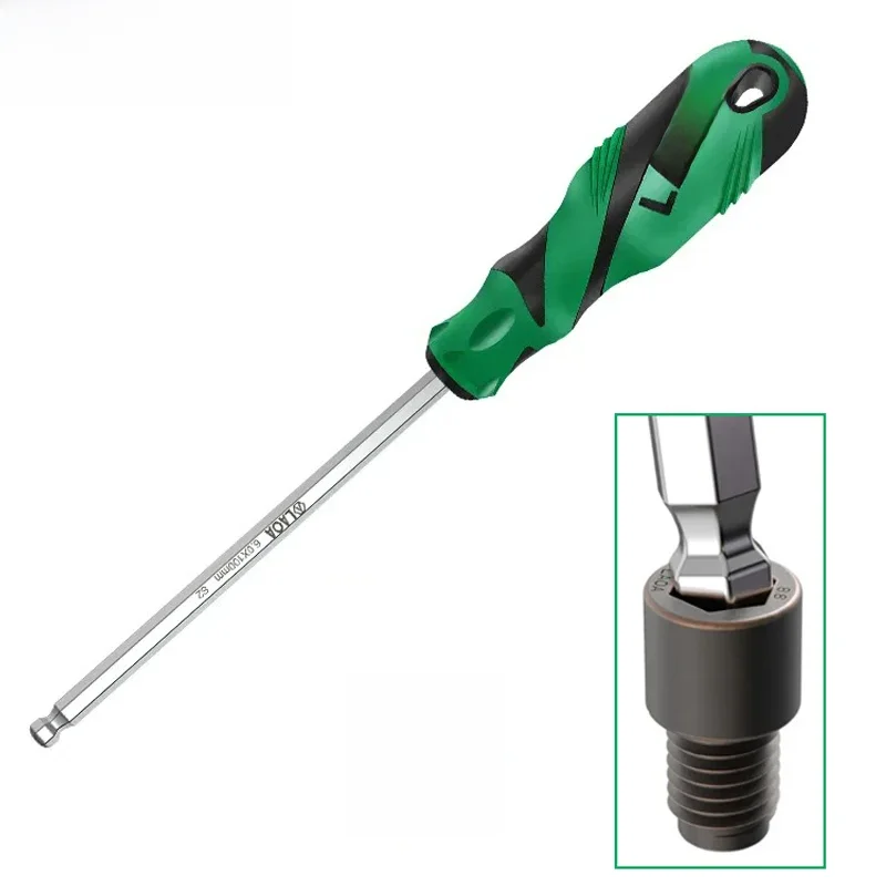 LAOA 1PC Ball Head Hex Head Screwdriver S2 Hexagon Socket Screwdriver with Magnetic