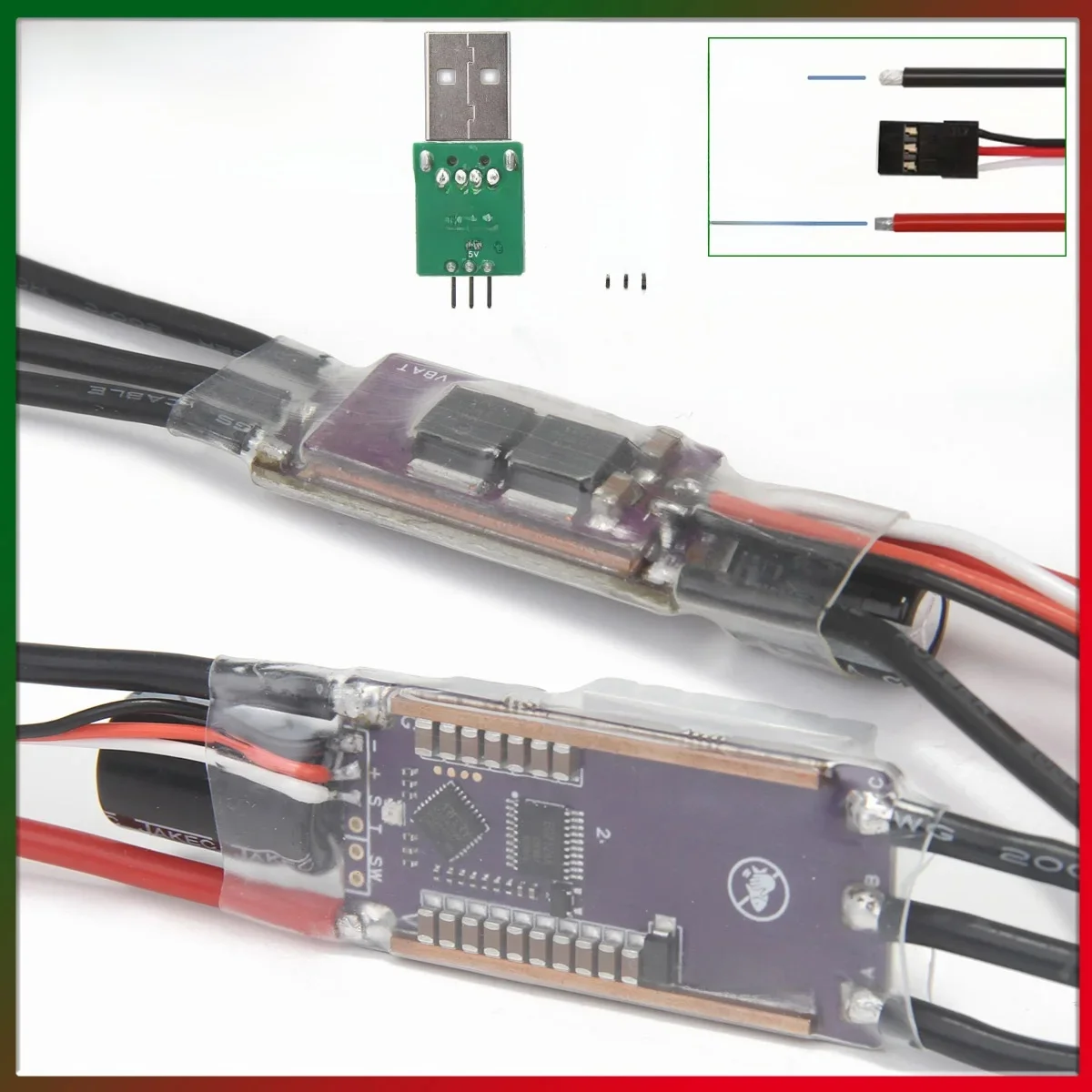 AM32 40A 65A ESC 32-bit Speed Controller Signaalkabel Ondersteuning PWM/DSHOT/Sinus Param Richter voor FPV Racing Drone RC Auto Crawler - afbeelding 2