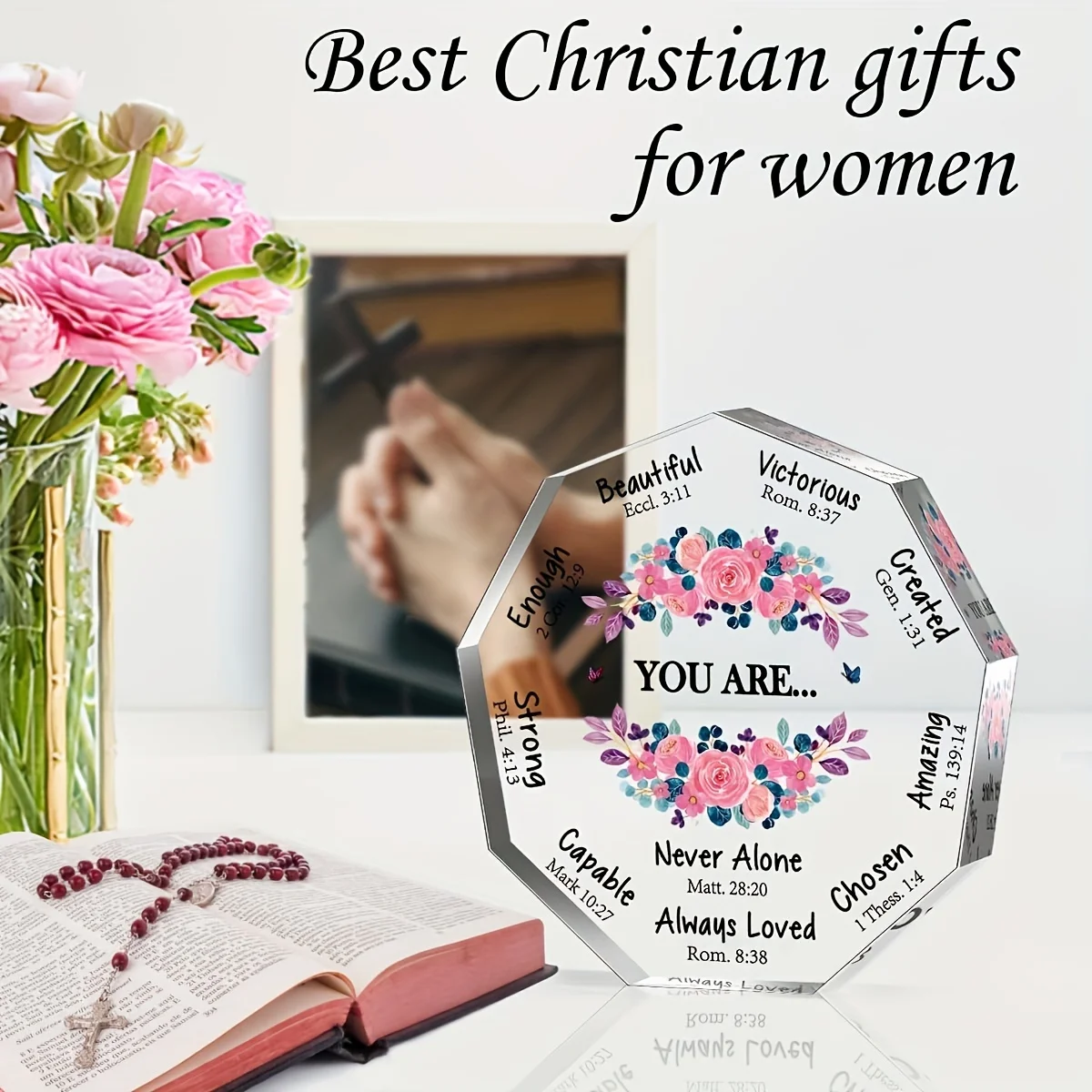 1pc Acrylic Catholic Gifts for Women for Mom Friend Lesbian Colleague Sister Christian Home Office Decorative Plaque