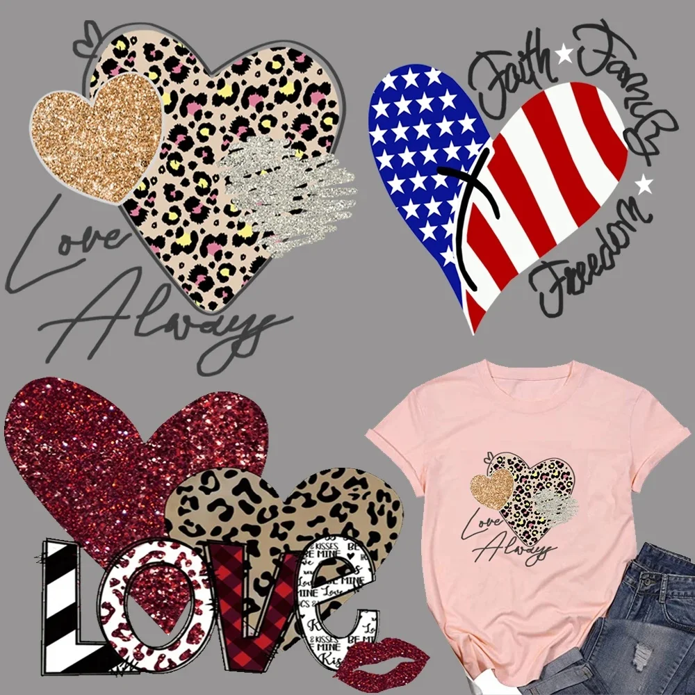 En forme de coeur nouveaux modèles décoration bricolage fer sur transfert autocollants sur vêtements vestes T-shirt autocollant pour vêtements Applique