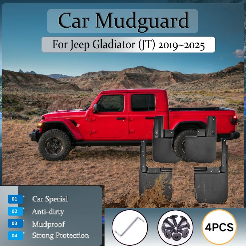 

Car Mud Guards For Jeep Gladiator JT 2019~2022 2023 2024 2025 Anti-splash Mudguards Fender Mudflapds Front Rear Auto Accessories