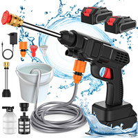 21V Cordless Pressure Washer Household High-Pressure Car Wash Water Gun Maximum Spraying Distance Of 10 Meters, 2 Batteries