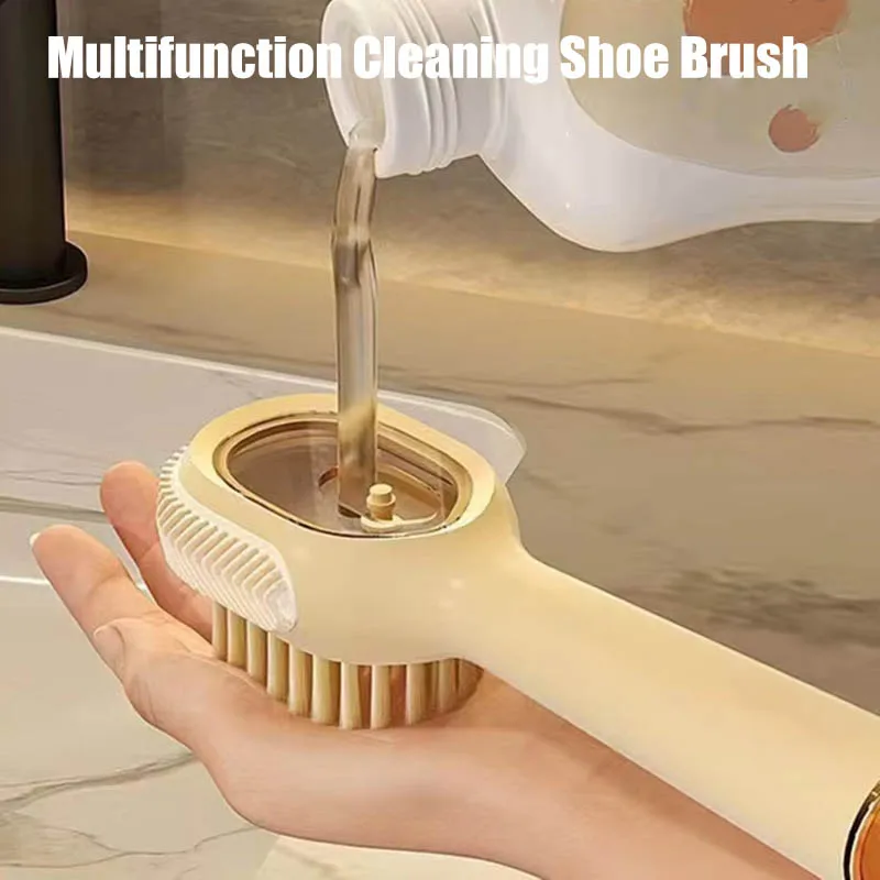 Multifunction Cleaning Shoe Brush Soft Automatic Liquid Shoe Brush Long Handle Liquid Clothes Brush Household Cleaning Tools ﻿