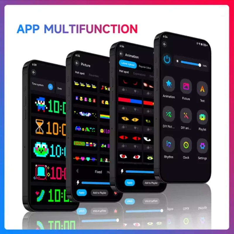 大型APPトラック車デビルアイLEDピクセルパネルライトリモート音楽制御カスタムテキスト照明スクロールボードフロントガラス用12V