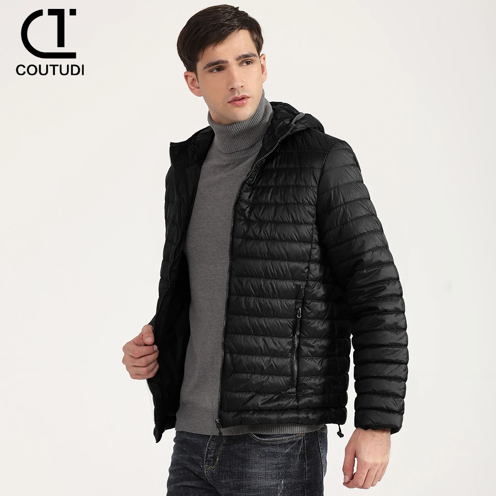 COUTUDI-Chaquetas acolchadas ligeras para hombre, parka cálida, abrigo a prueba de viento, ropa de abrigo informal, moda de otoño e invierno, 2024