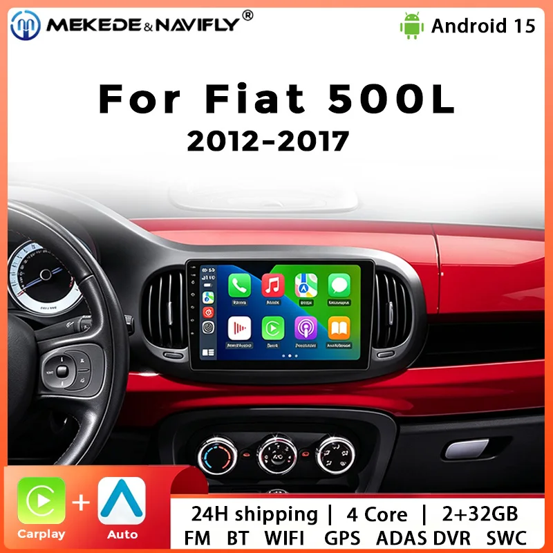 Navifly 9 Inch Car multimedia player For Fiat 500L 2012-2017 Android 15 Car Stereo FM Radio Wireless Carplay Auto Audio system