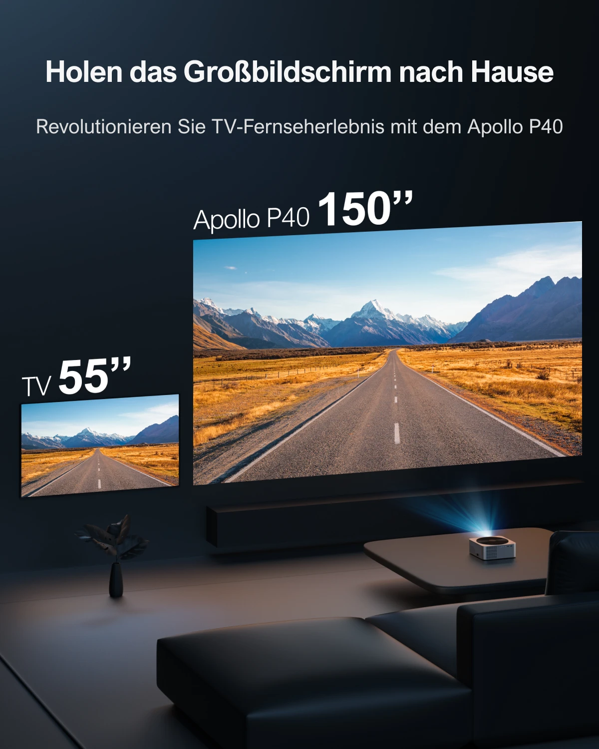 Proyector inteligente con enfoque automático ULTIMEA, compatible con 4K y 1080P, ideal para el cine en casa, proyector portátil para películas y videojuegos, tanto para uso en interiores como en exteriores.