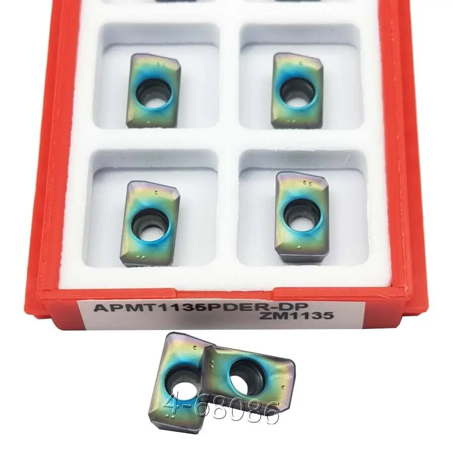 HRC65 ° APMT1135PDER-DP 1135 APMT 1135PDER DP APKT1135, 90 ° 절삭 카바이드 인서트, 강철용 밀링 인서트, 10 개
