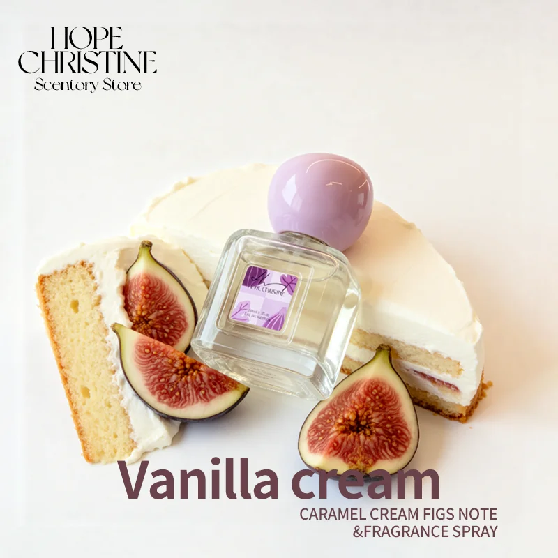 Delicioso perfume de vainilla y higos con crema de caramelo, notas suaves de pastel de vainilla, fragancia duradera, alta calidad asequible.