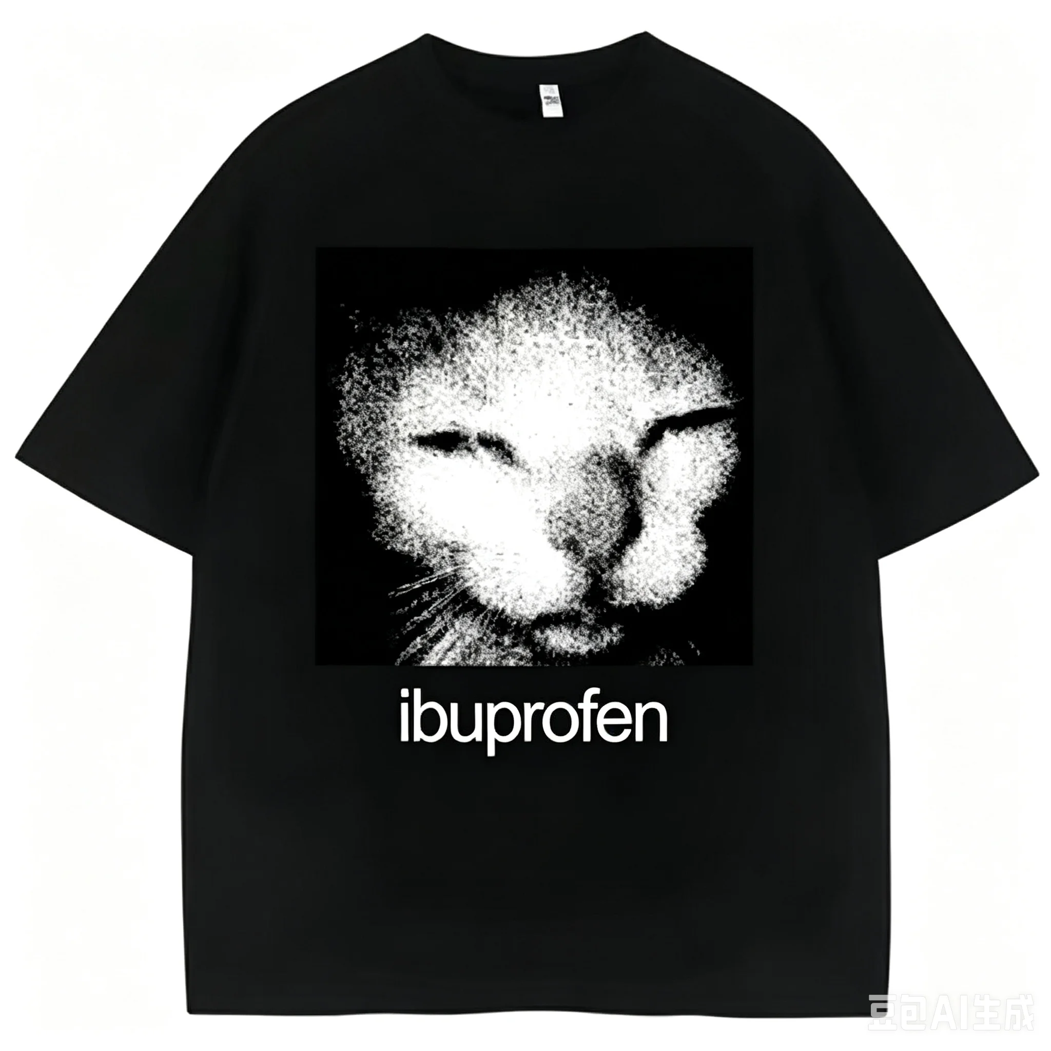 Men Women 2026 Vintage Ibuprofen Cat Meme Graphic T Shirt Oversized Y2K Streetwear Soft Casual Humor Funny Tees Daily Fashion Tops