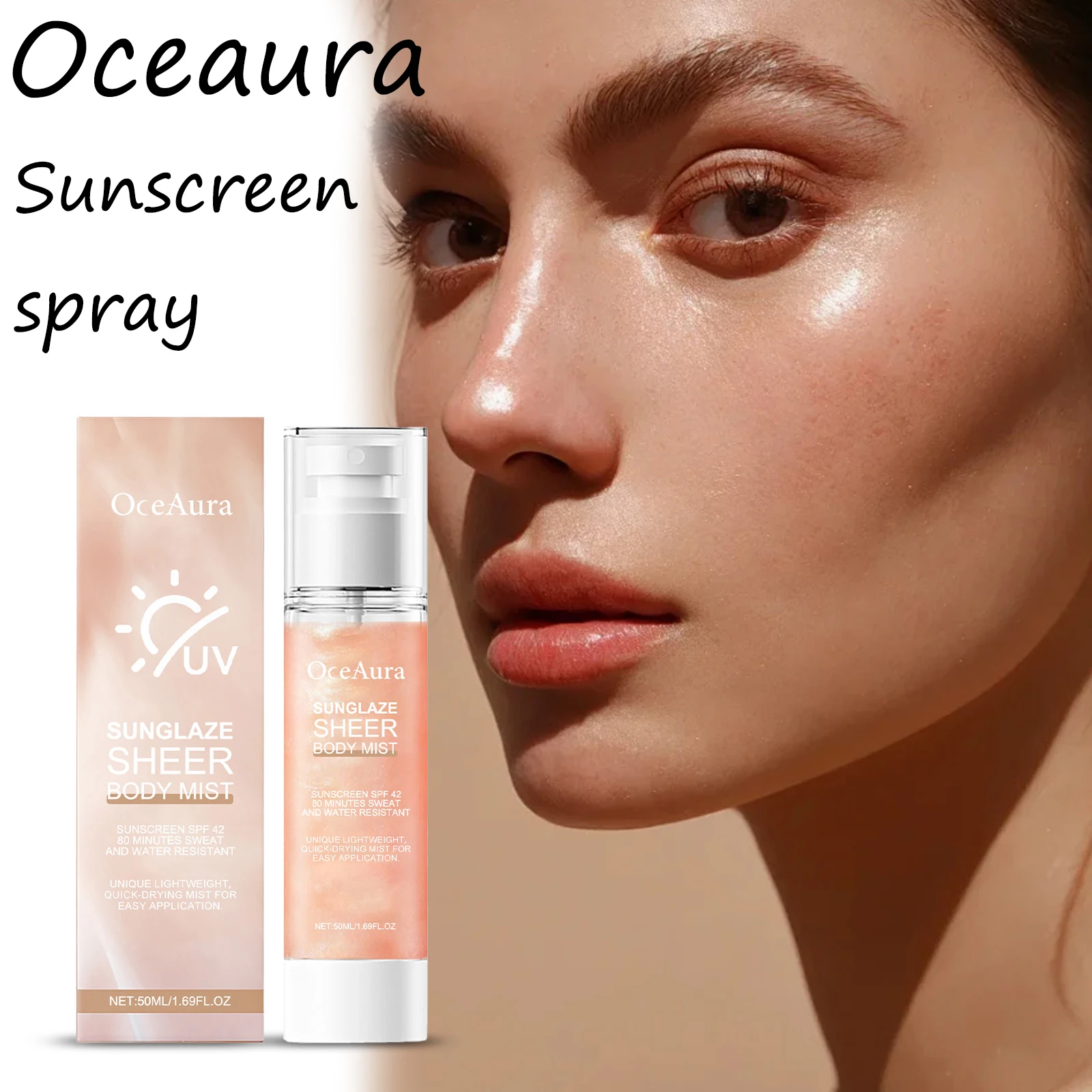 

Солнцезащитный спрей для тела Oceaura, освежающий, увлажняющий, защита от ультрафиолета, уменьшает сухость, предотвращает солнечные ожоги, нежирный летний солнцезащитный спрей
