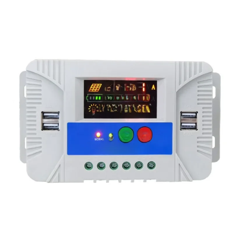 Affichage de veilleuse avec écran couleur gratuit, contrôleur solaire, contrôleur de développement photovoltaïque, 12V, 24V, 30A