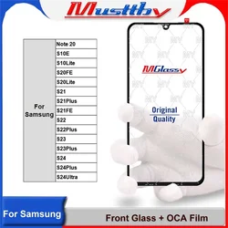 Musttby 10pcs Outer Screen Glass Replacement With OCA For Samsung Note20 S10E S10Lite S20FE S20LIFE S21 S21 Plus S21FE S23 S24