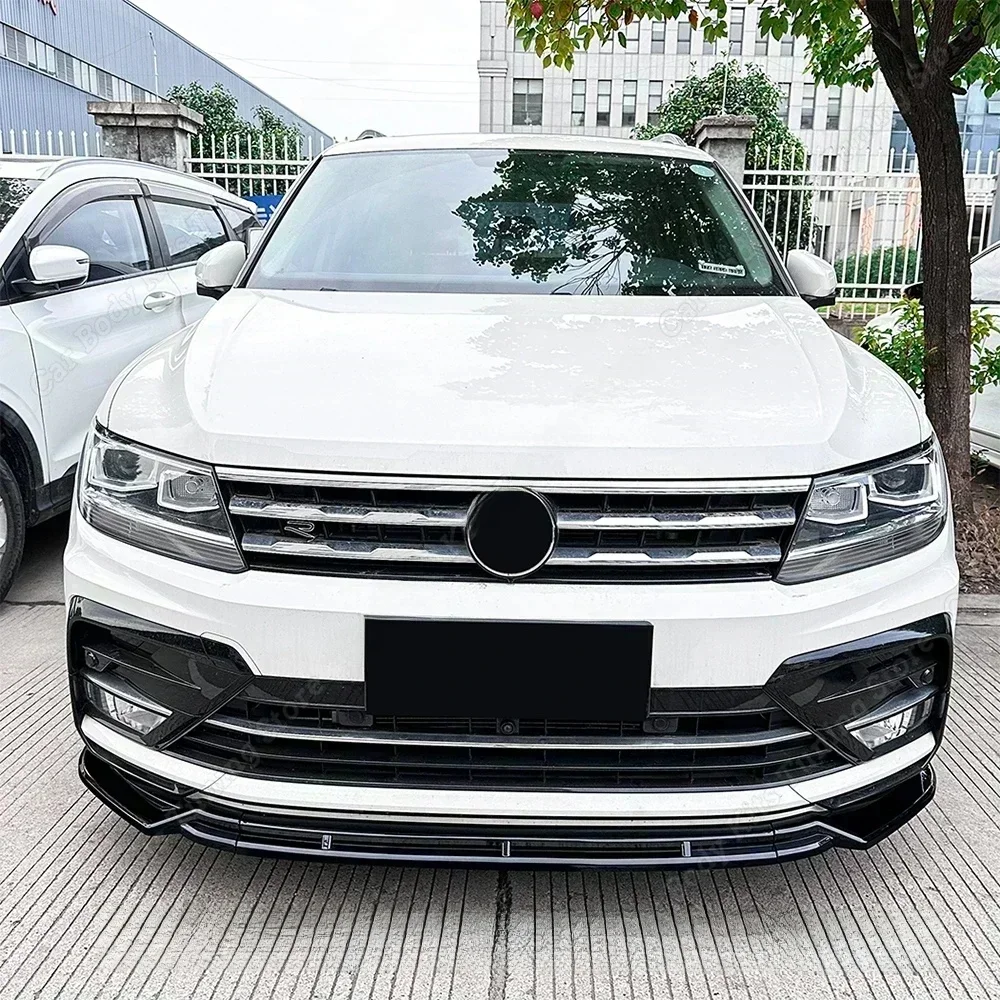 3PCS Voorbumper Splitter Lip Voor VW Volkswagen Tiguan MK2 R-Lijn 2017-2020 Spoiler Diffuser Kin body Kits Gloss Black Tuning - afbeelding 2