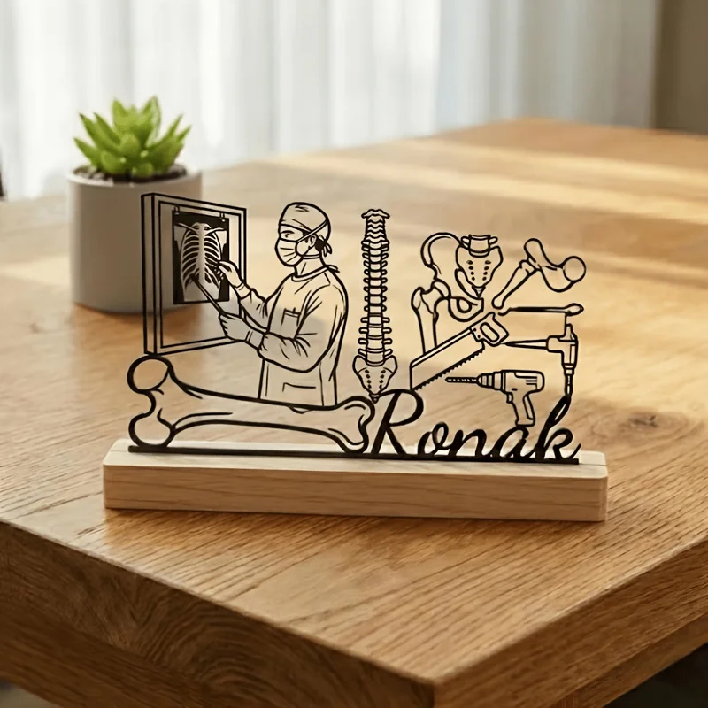 Orthopedic Doctor Metal Desk Decoration, Doctor Nameplate, Medical Office Decoration, Orthopedic Doctor Gift