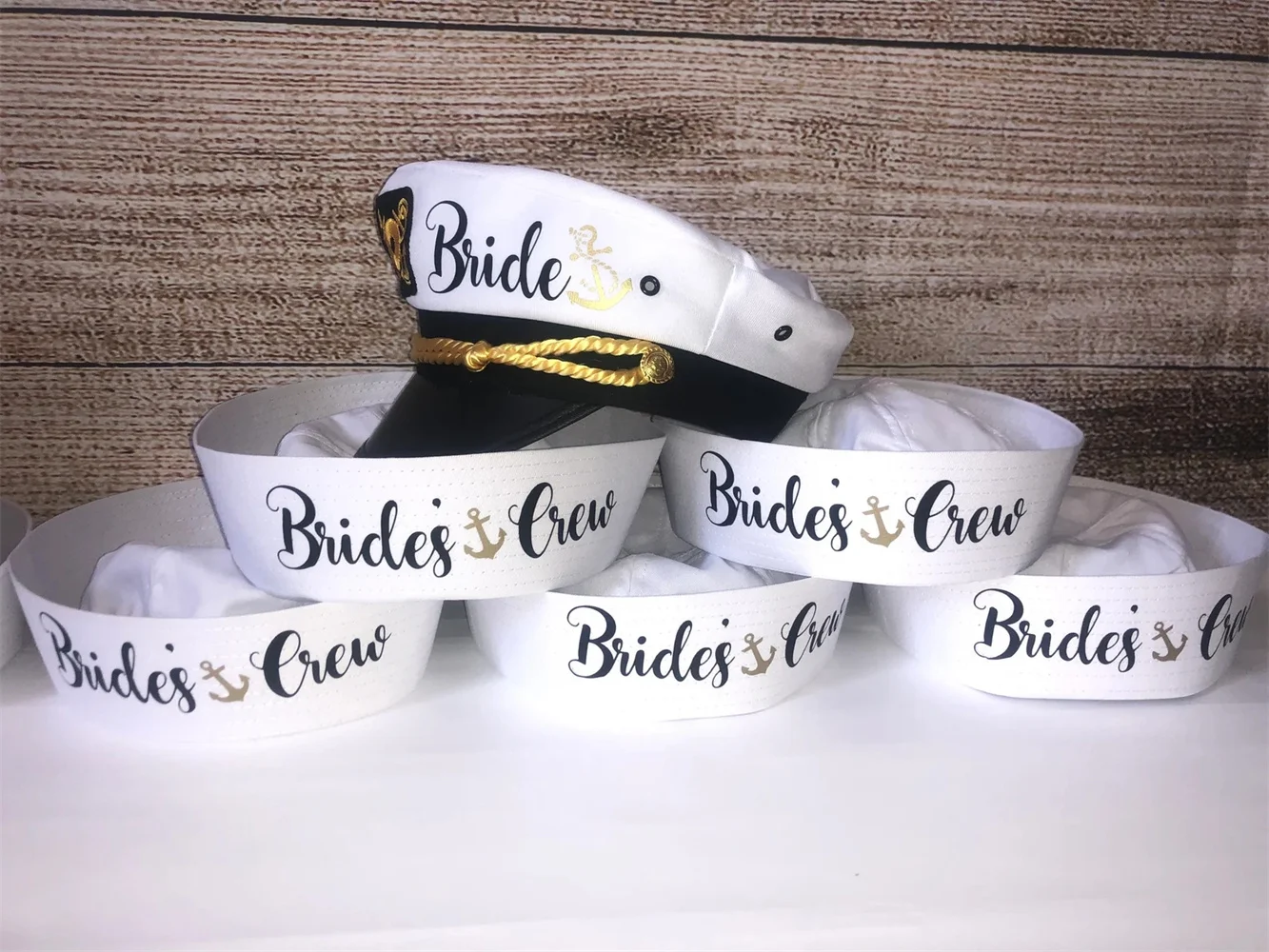 Bachelorette Captain's Hat, bride's captain hat, bride's crew hat, skipper, yacht - sailor bachelorette hat, bridesmaid sailor h