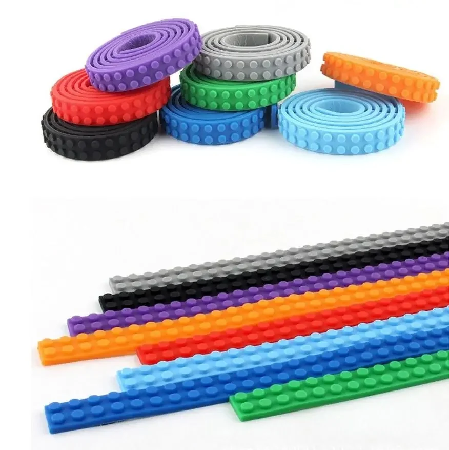 Jouets de construction compatibles avec la pâte de support adhésif LEGO/découpe n'importe où, organisateur d'exposition de blocs en Silicone, puzzle pour enfants de 92cm