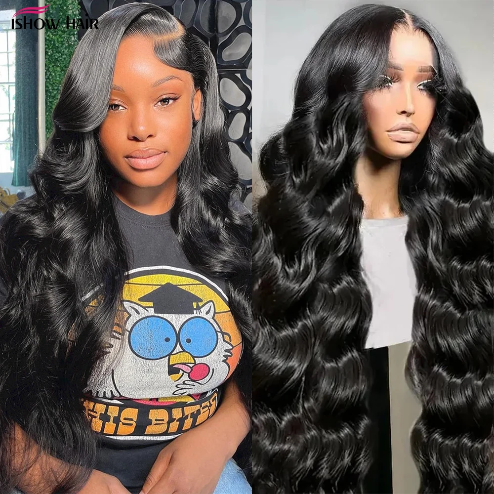

Ishow Body Wave Lace Frontal Wigs 13x4 Lace Front Wigs 5x5 Lace Closure Wigs For Women 30 Inch Brazilian Remy Human Hair Wigs