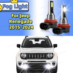 2Pcs LED Car Front Fog Light Lamps For Jeep Renegade 2015 2016 2017 2018 2019 2020 2021 2022 2023 2024 6000K Canbus Auto Bulbs