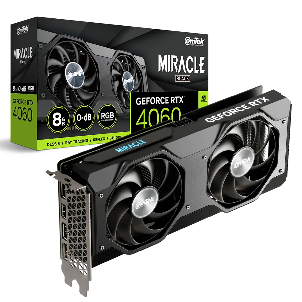 Emtek Geforce RTX 4060 MIRACLE BLACK D6 8GB