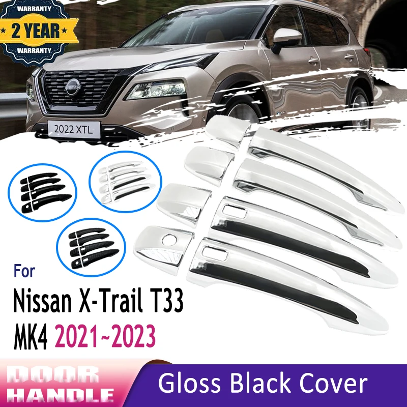 

Chrome Car Door Handle Cover For Nissan X-Trail X Trail Xtrail T33 2022 Accessories Rogue MK4 2021 2023 Car Accessories Stickers