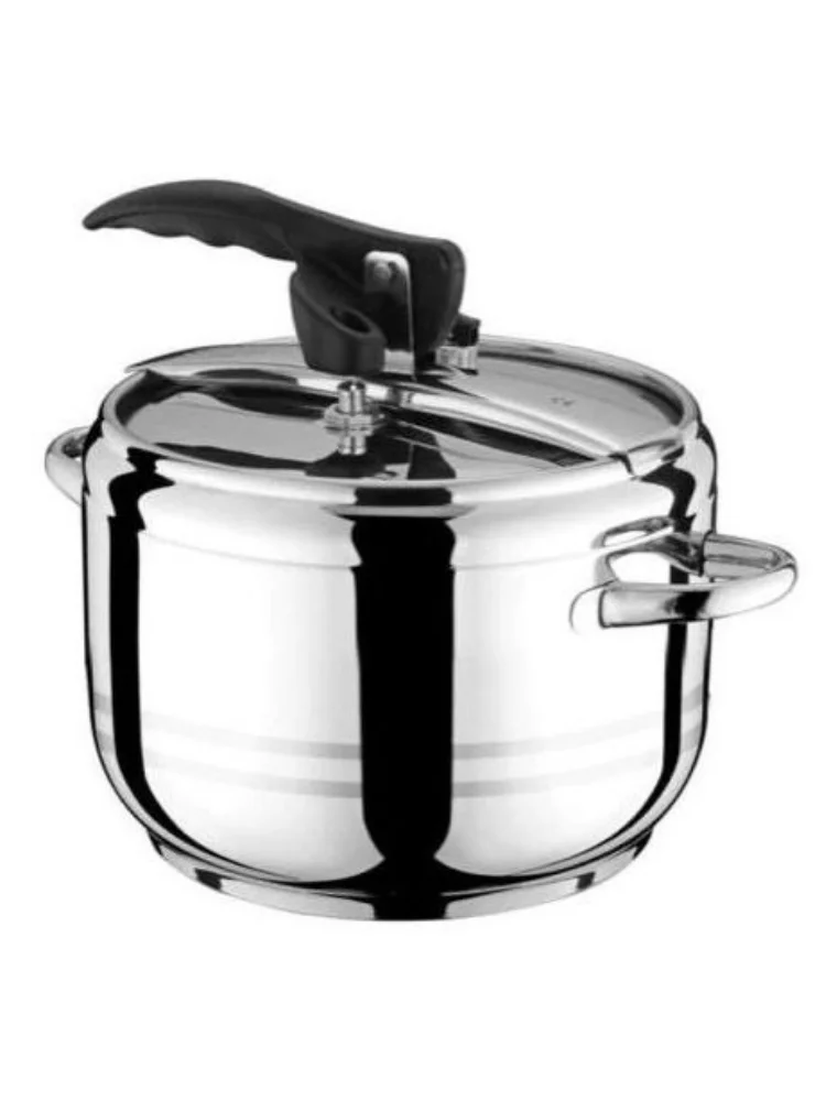 5 lt. Flat Pressure Cooker Stainless Steel Induction Based One-Hand Opening Feature Pressure Cooker