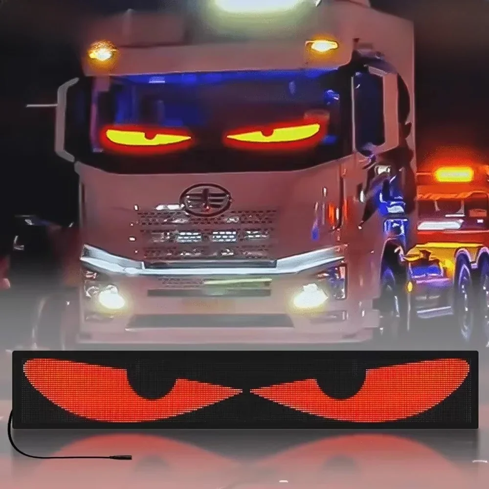 Vrachtwagen Auto Devil Eye LED Pixel Paneel Licht Afstandsbediening Zacht Opvouwbare Verlichting Scrollen Voor Board Voorruit 12V 24V - afbeelding 2